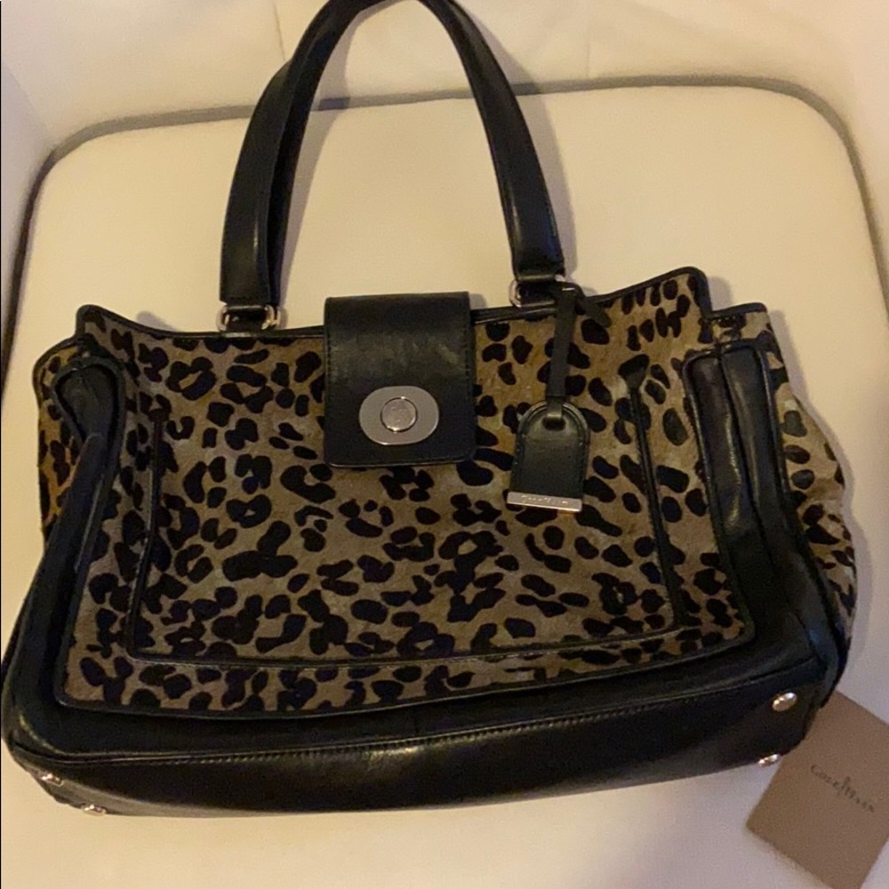 Cole Haan leather/calf hair handbag - Picture 2 of 7